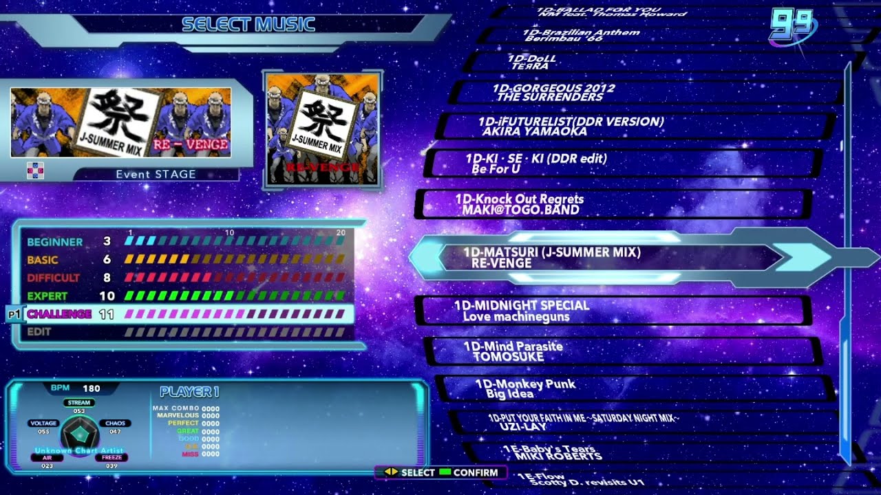 DDR SUPERNOVA SONGLIST (WITH SCRAPPED SONGS)