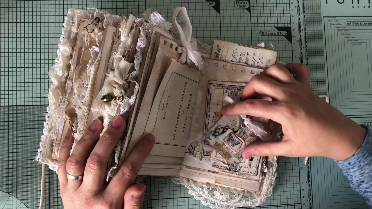 Vintage themed, lace junk journal
