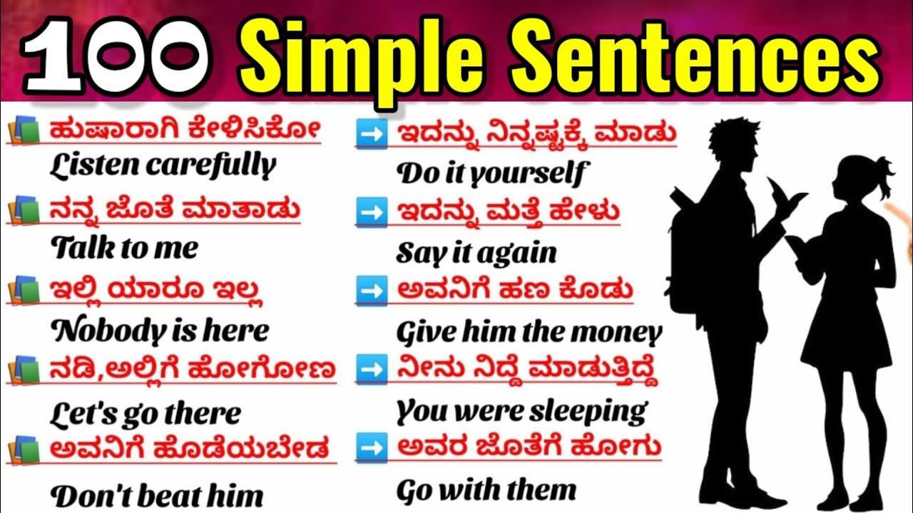 Daily Use English Sentences| Short Sentences|Daily use simple sentences|ಕನ್ನಡದ ಮೂಲಕ ಇಂಗ್ಲಿಷ್ ಕಲಿಯಿರಿ