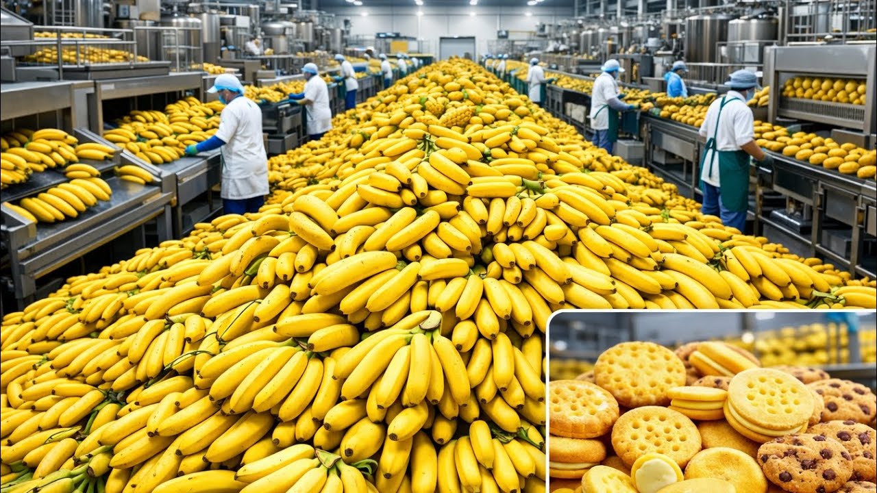 Inside a Modern Banana Processing Factory | From Fresh Bananas to Packaged Products#BananaProcessing