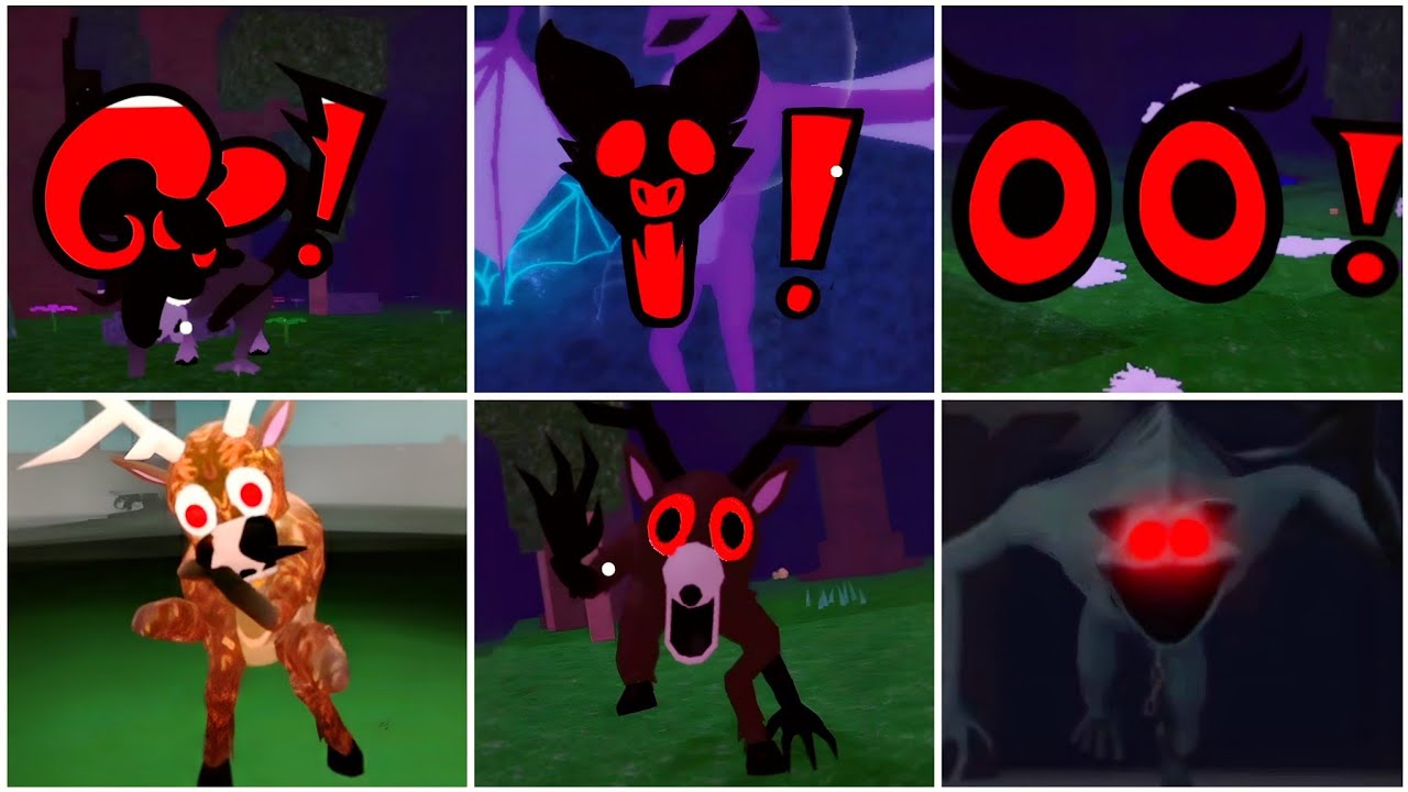99 nights in the forest all jumpscares vs more different versions moment in roblox 