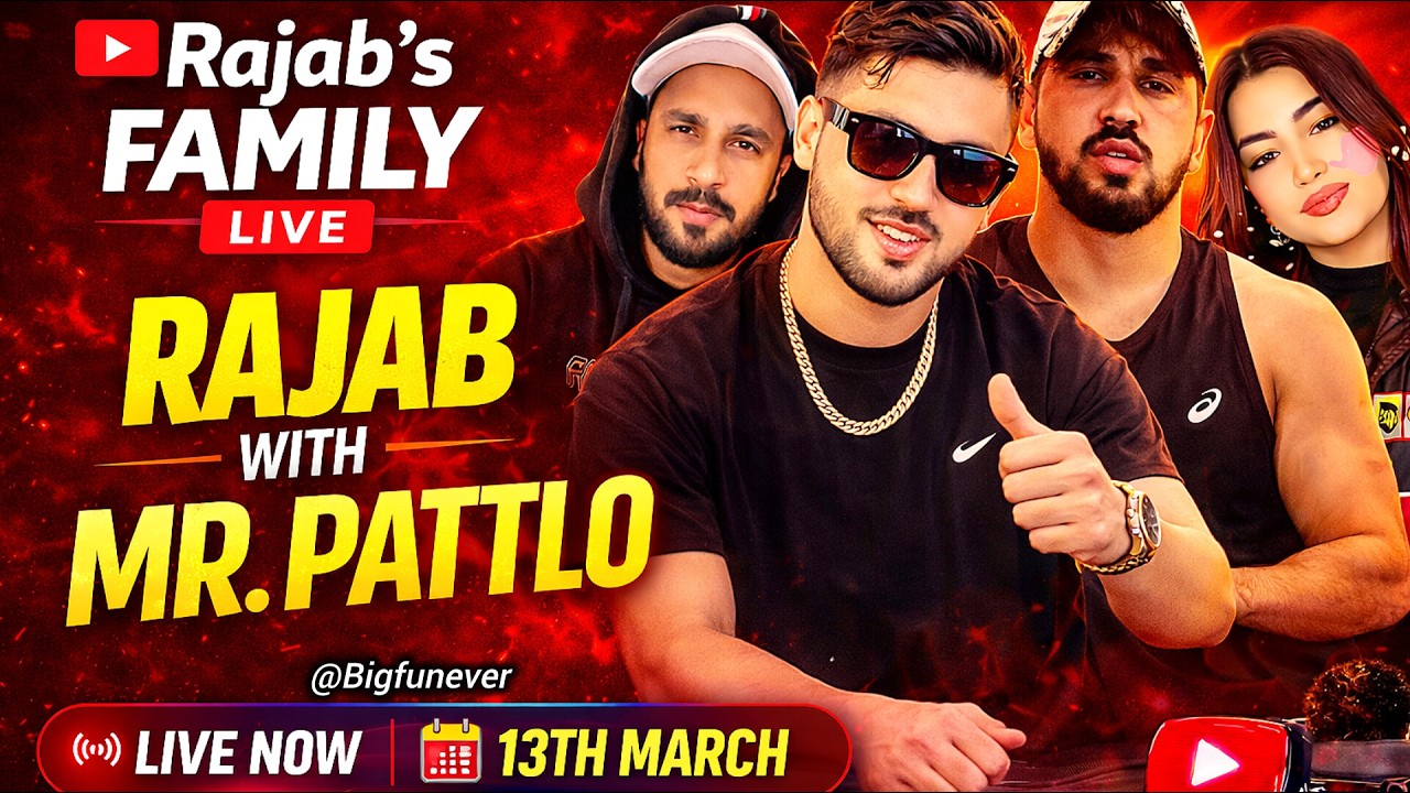 RAJAB'S FAMILY LIVE 🔥 PK Battles , Rajab Live with Mr Pattlo | Huge Gifting & Non-Stop Fun, 😍13March