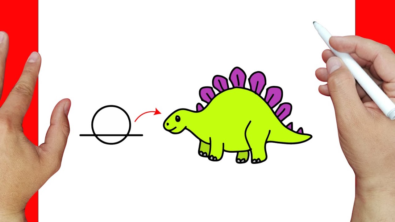 Como dibujar un dinosaurio | Cómo dibujar Animales para niños