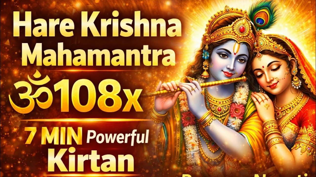 हरे कृष्ण महा मंत्र 108 Times | 7 Minute Powerful Krishna Kirtan | Remove Negative Energy