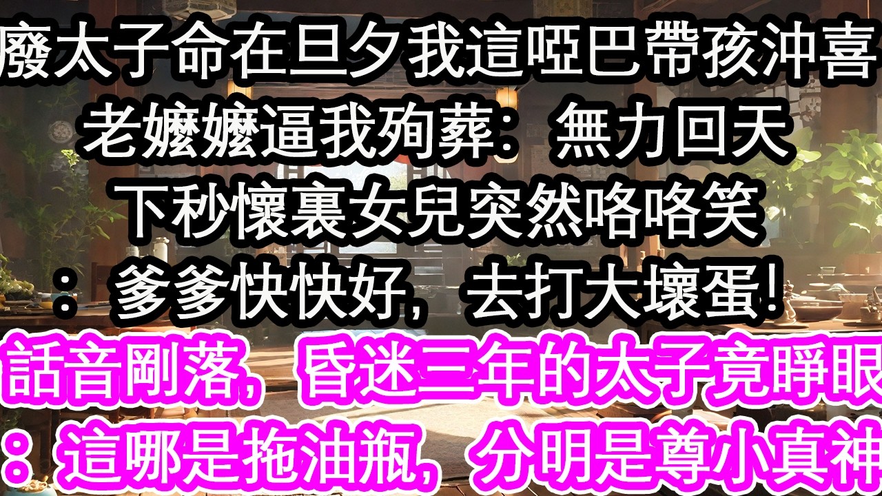 廢太子命在旦夕我這啞巴帶孩子沖喜老嬤嬤逼我殉葬：無力回天下秒懷裏女兒突然咯咯笑：爹爹快快好，去打大壞蛋！話音剛落，昏迷三年的太子竟睜眼：這哪是拖油瓶，分明是尊小真神【花開】【愛情】【生活】