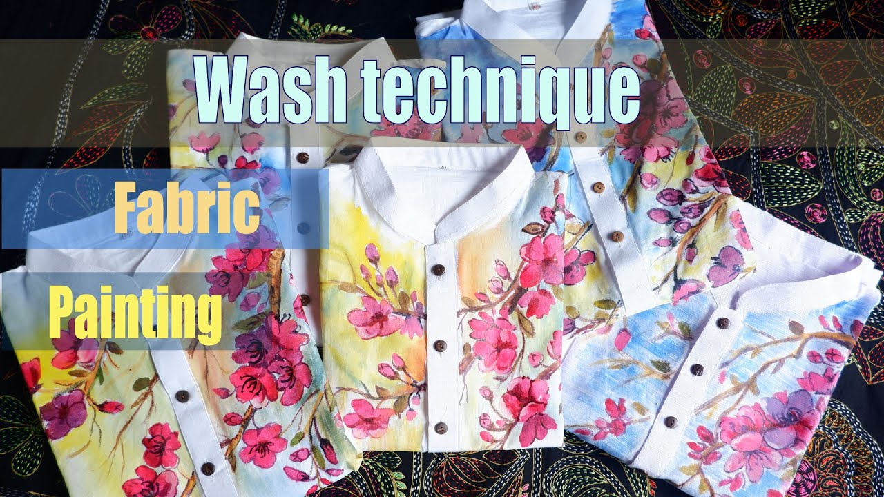 Fabric Color Wash Technique on Fabric | How to  Spread the fabric color on cloth