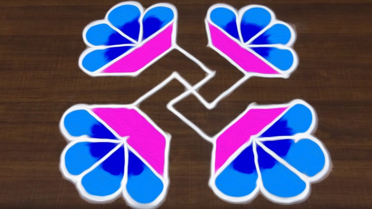Rangoli Art | 6 x 6 Dots | Easy Rangoli Designs with Kolam by sunitha #308