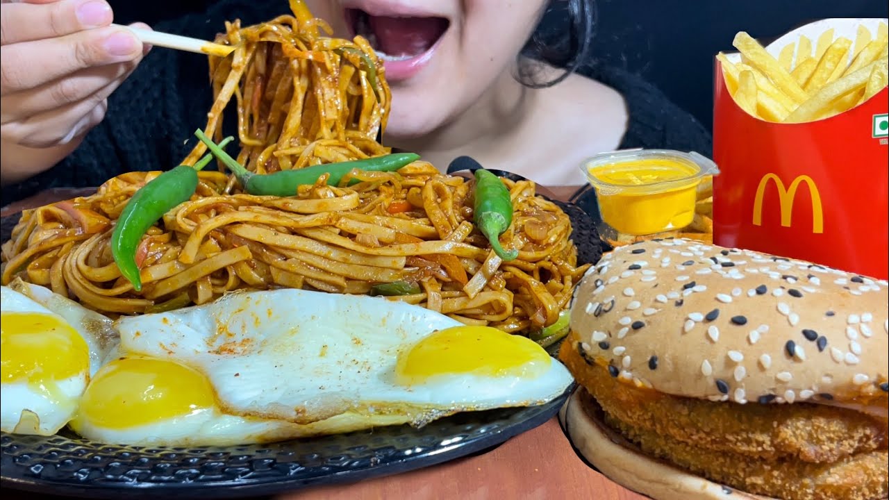 Mc Veggie Double Patty 🍔 Peri Peri Fries 🍟 Udon Noodles