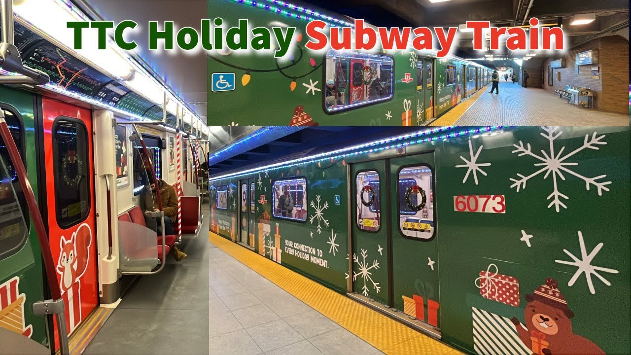 Toronto TTC Holiday (Christmas) Subway Train on Line 1 Yonge-University 12/14/2025