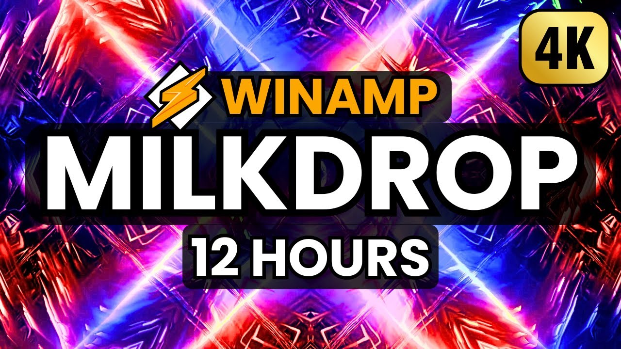 Winamp Visualization 12 Hours (4K UHD) / MilkDrop Music Visuals - No audio (PART 2)