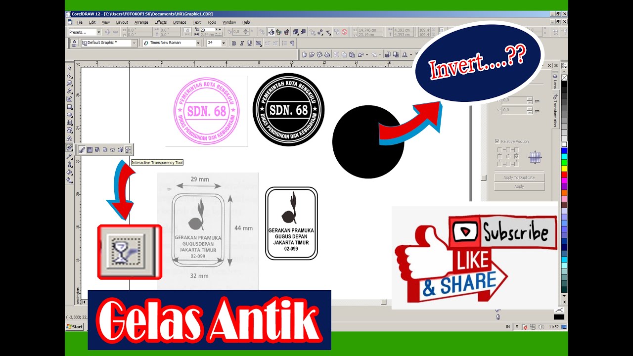 CARA MEMBUAT master STEMPEL DENGAN COREL 12