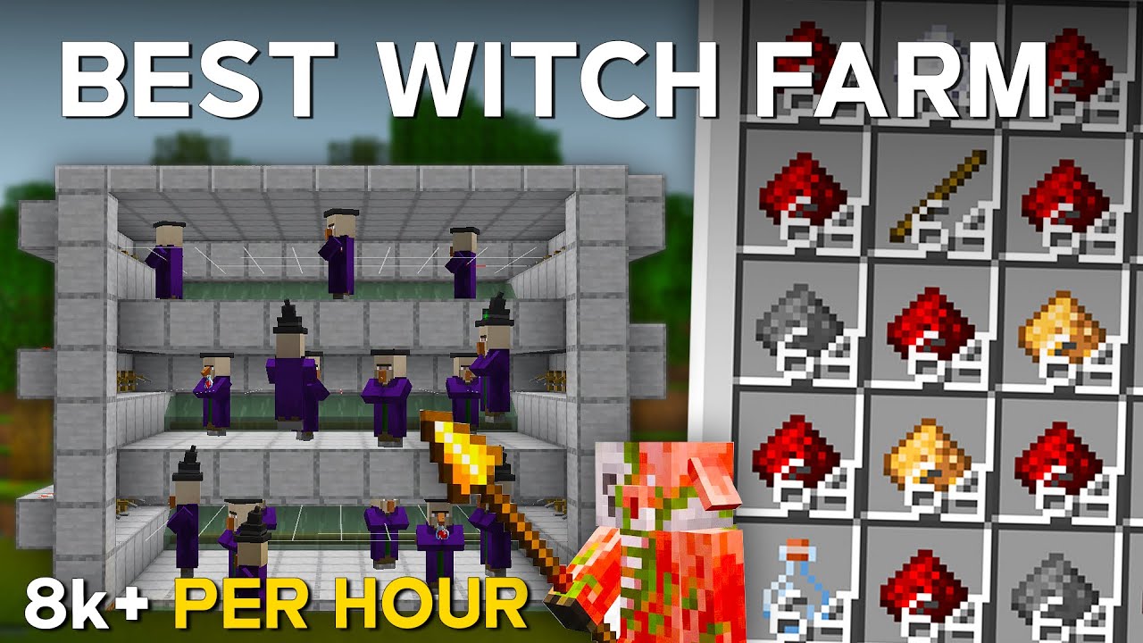 Best Witch Farm Minecraft Java 1.21.11 | 8000+ Items/Hour (Spear + Looting III)