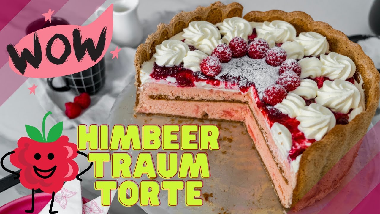 Himbeer Traum Torte ohne Gelatine - SCHMECKT WIE HIMBEERJOGHURT - Sahnetorte