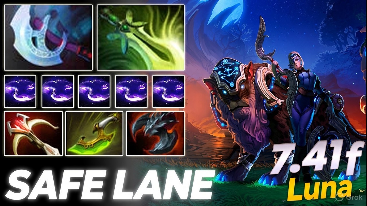 Luna Safe Lane Carry | 7.41f | Pos 1 | Dota 2 Gameplay