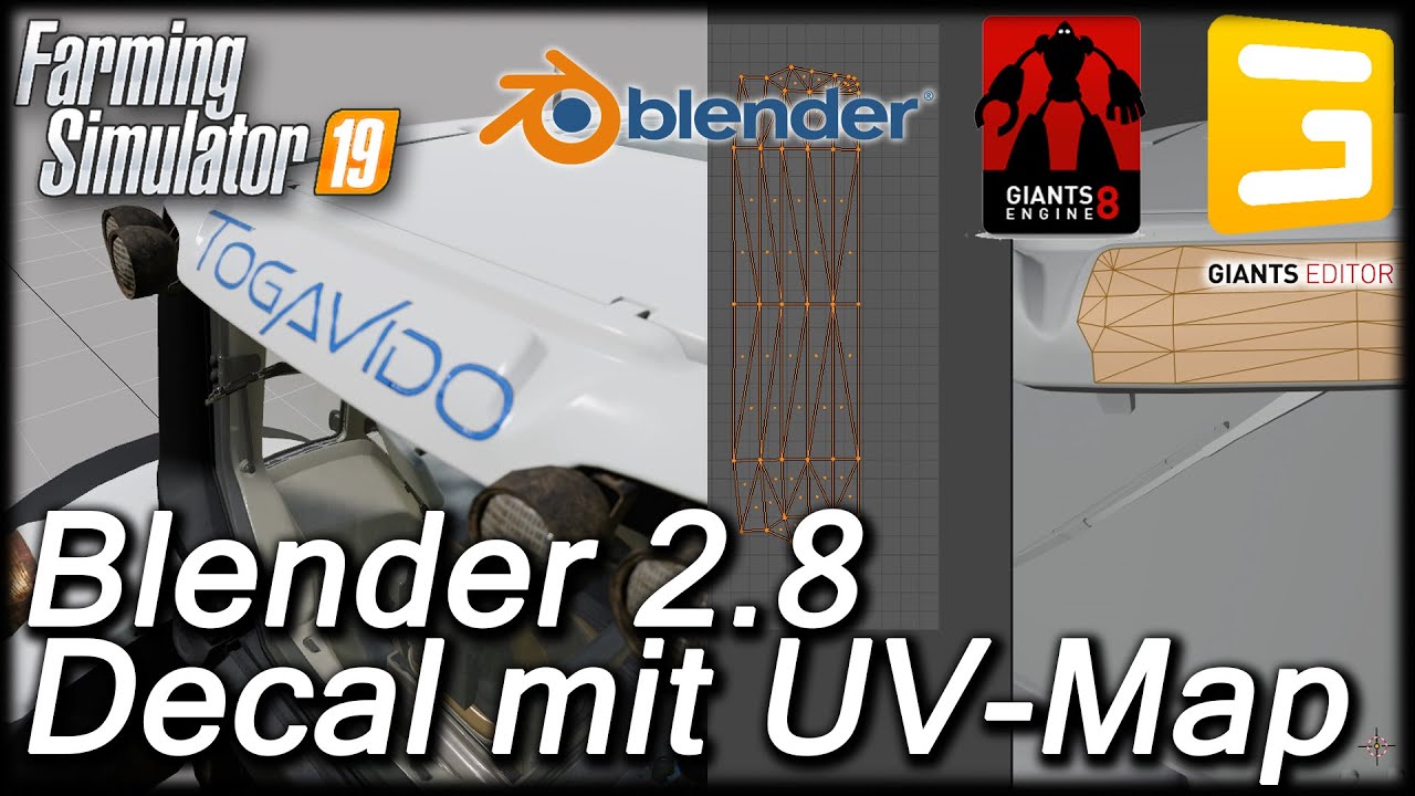 LS19 Modding #26 Blender 2.8 gebogenen Aufkleber mit Blender und UV Map erstellen