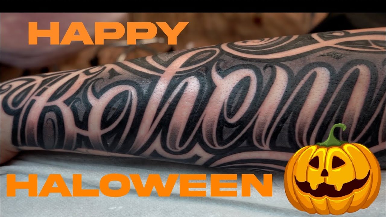 TATTOO TIMELAPSE- FREE HAND LETTERING
