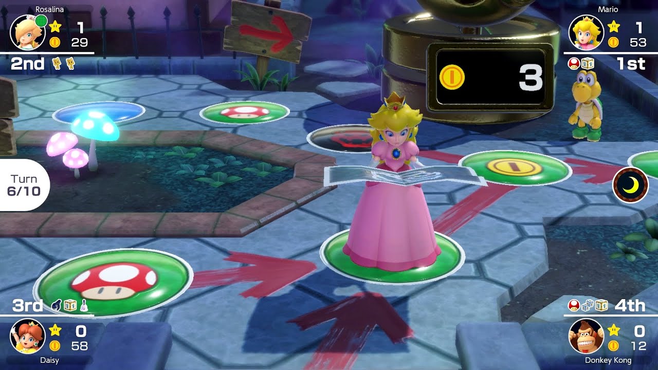 Mario Party Superstars #964 Horror Land Peach vs Daisy vs Donkey Kong vs Rosalina