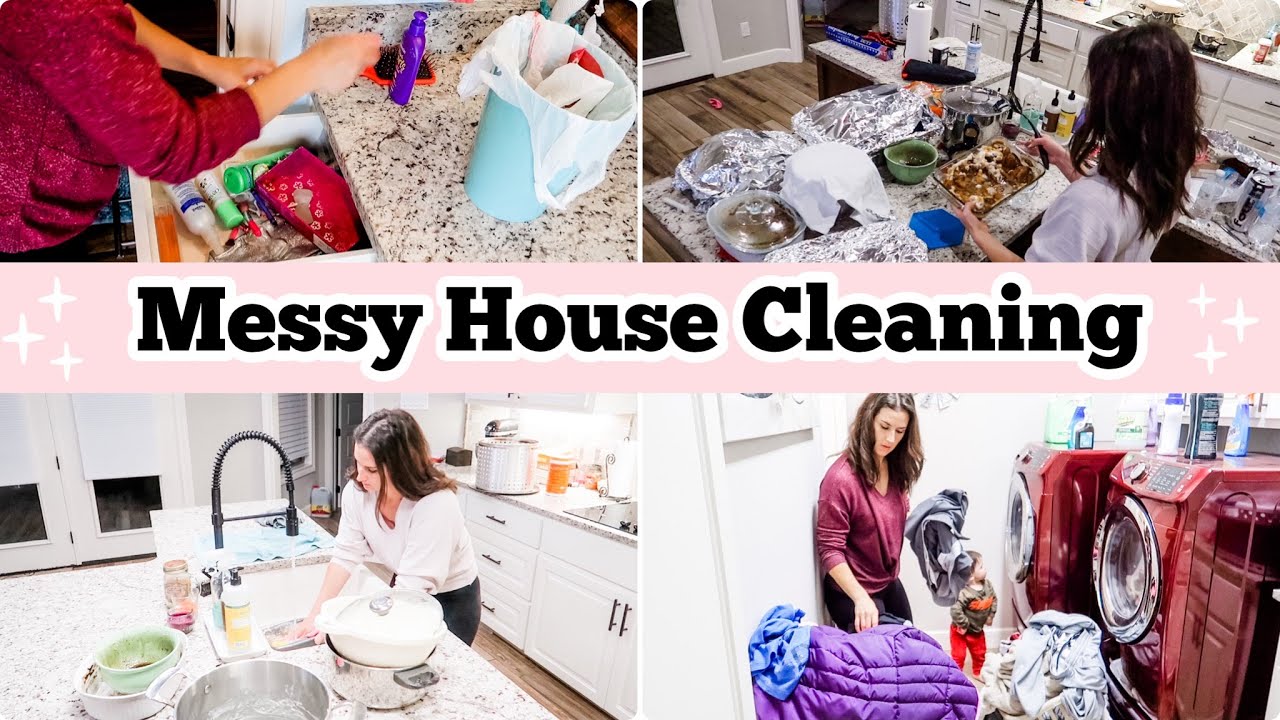 EXTREMELY MESSY HOUSE CLEAN WITH ME || AFTER THANKSGIVING CLEAN UP || SPEED CLEANING || FITBUSYBEE