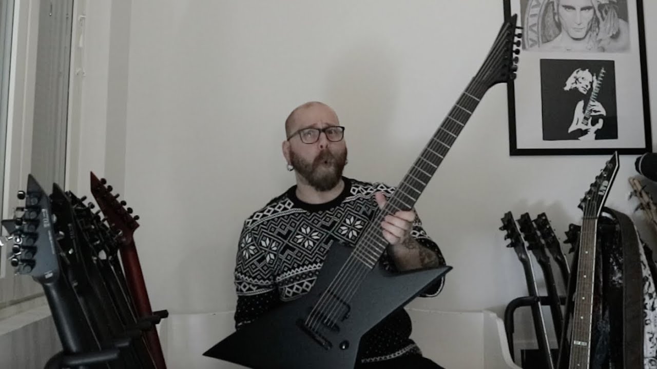 ESP LTD EX-7 Baritone Black Metal - UNBOXING
