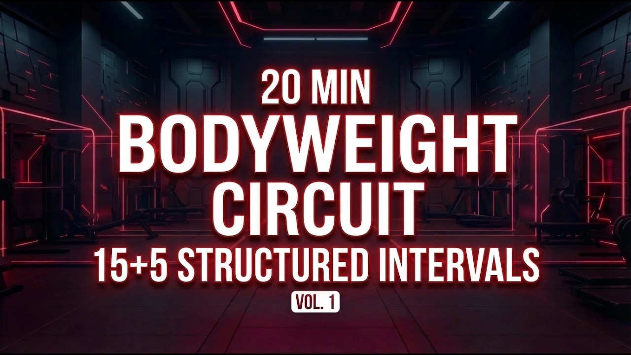 20 MIN BODYWEIGHT CIRCUIT TRAINING | 15+5 Intervals | Timer & Sound Signal | AI Workout Music Vol. 1