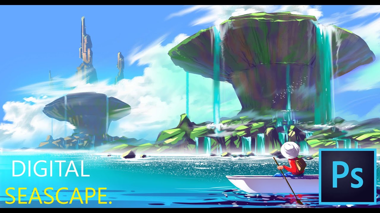 Digital art ocean | Digital painting sea | Digital art speed painting | Concept art