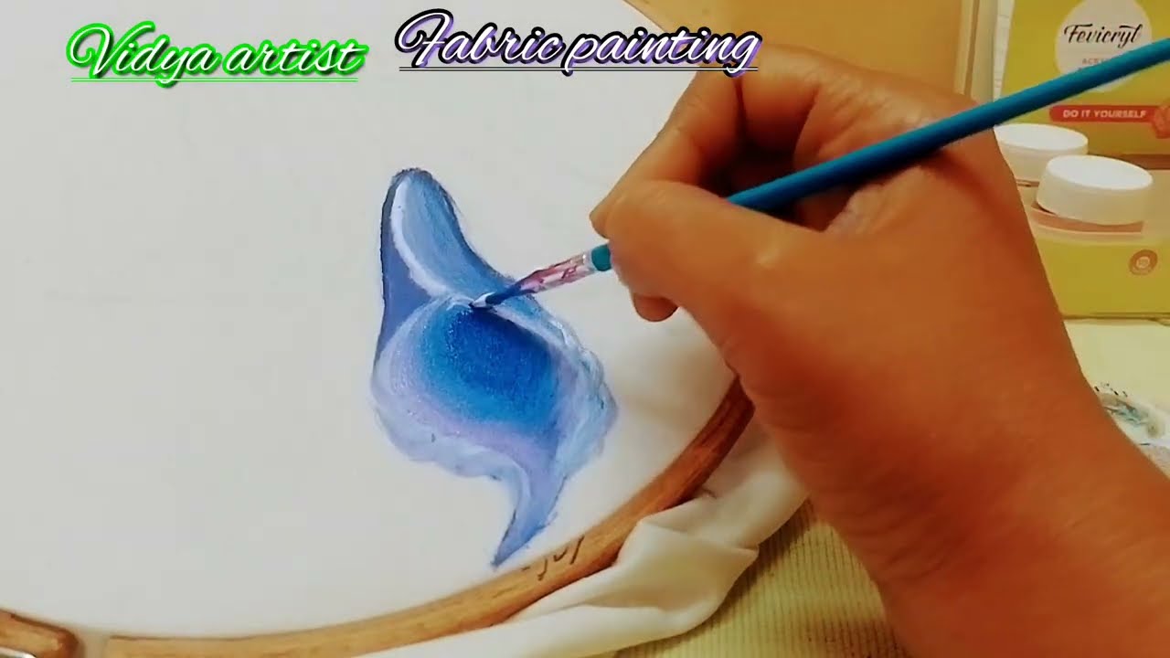 Online class Beautiful Calla Lily flower painting by Vidya artist fabric painting 🖌️ Part -  1 #art 