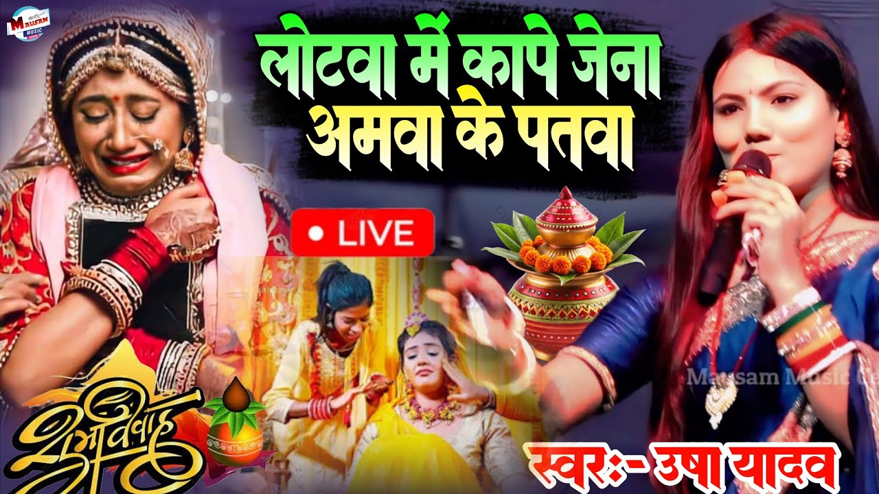 लोटवे में कापे जेना अमवा के पतवा Lotwe Me Kape Jana Amwa Patwa उषा यादव का स्टेज प्रोग्राम maithili 