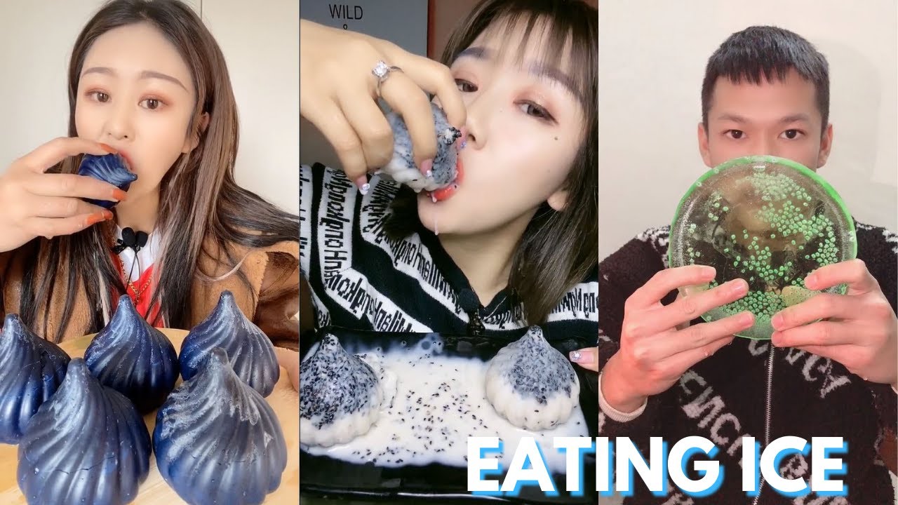 【ASMR】EATING ICE【咀嚼音】氷を食べる音 얼음먹방【Crunchy Sound】SATISFYING MUKBANG P37