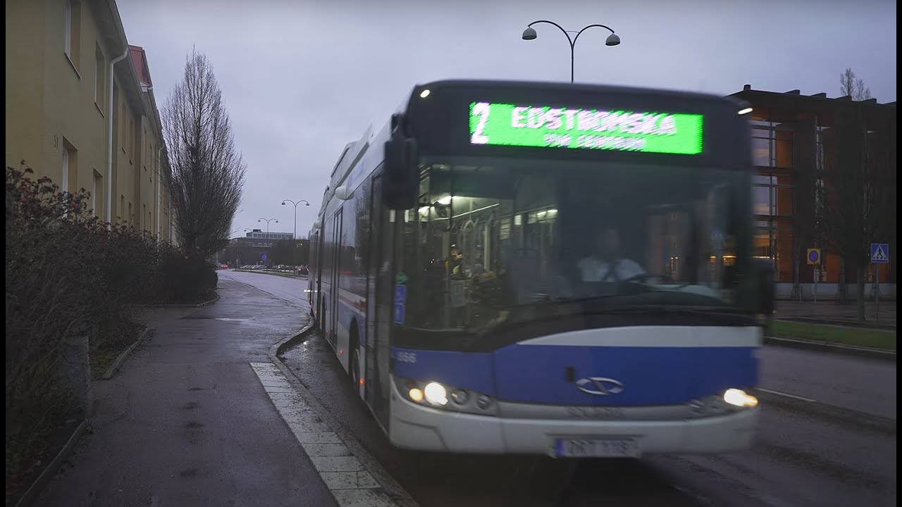 Sweden, Västerås, bus 2 ride from Högskolan to Pilgatan