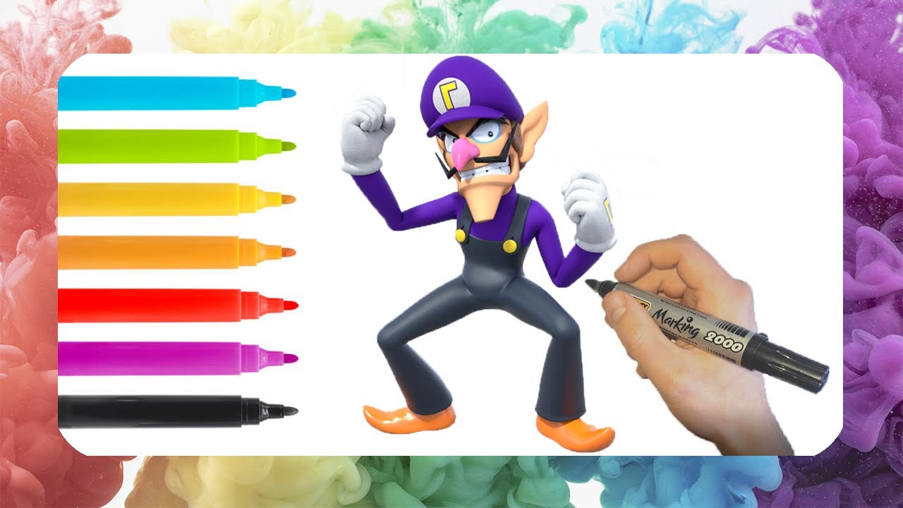 🌈☀️Aprende a Dibujar y Colorear ☀️🌈 Waluigi