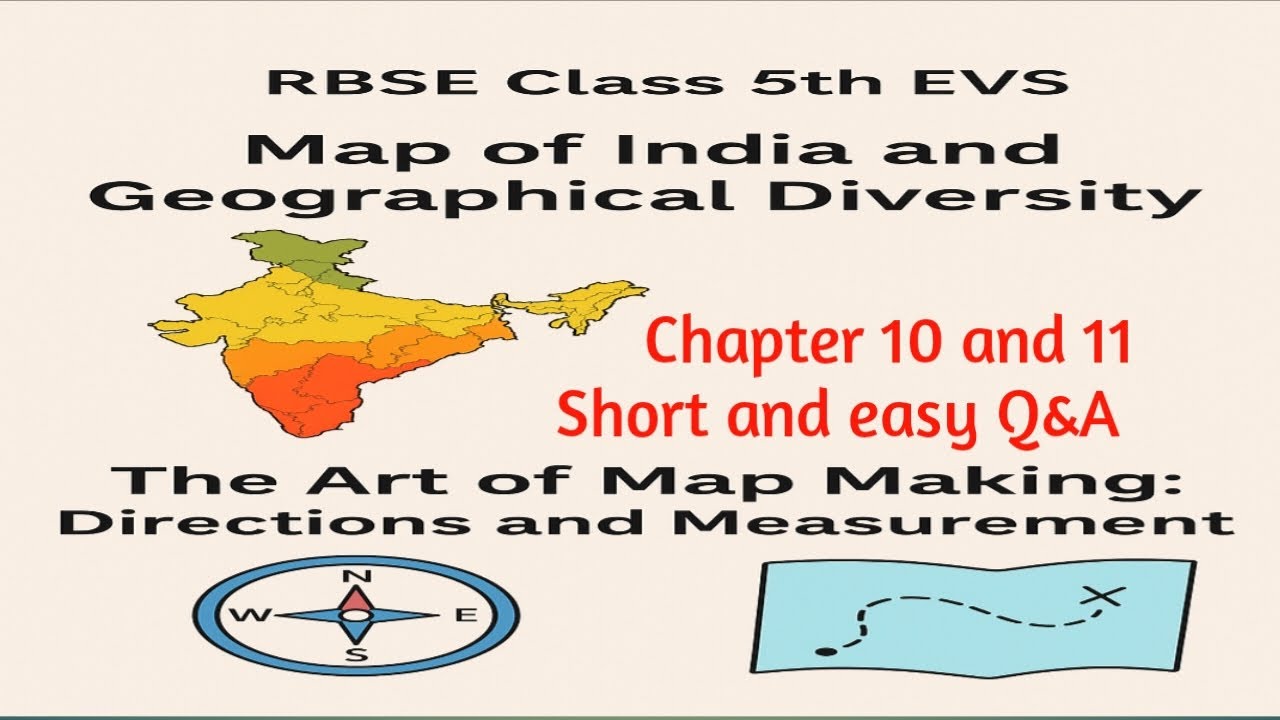 Class 5th EVS Chapter 10 & 11 | Map of India & The Art of Map Making | Short & Easy Q-A | RBSE Book 