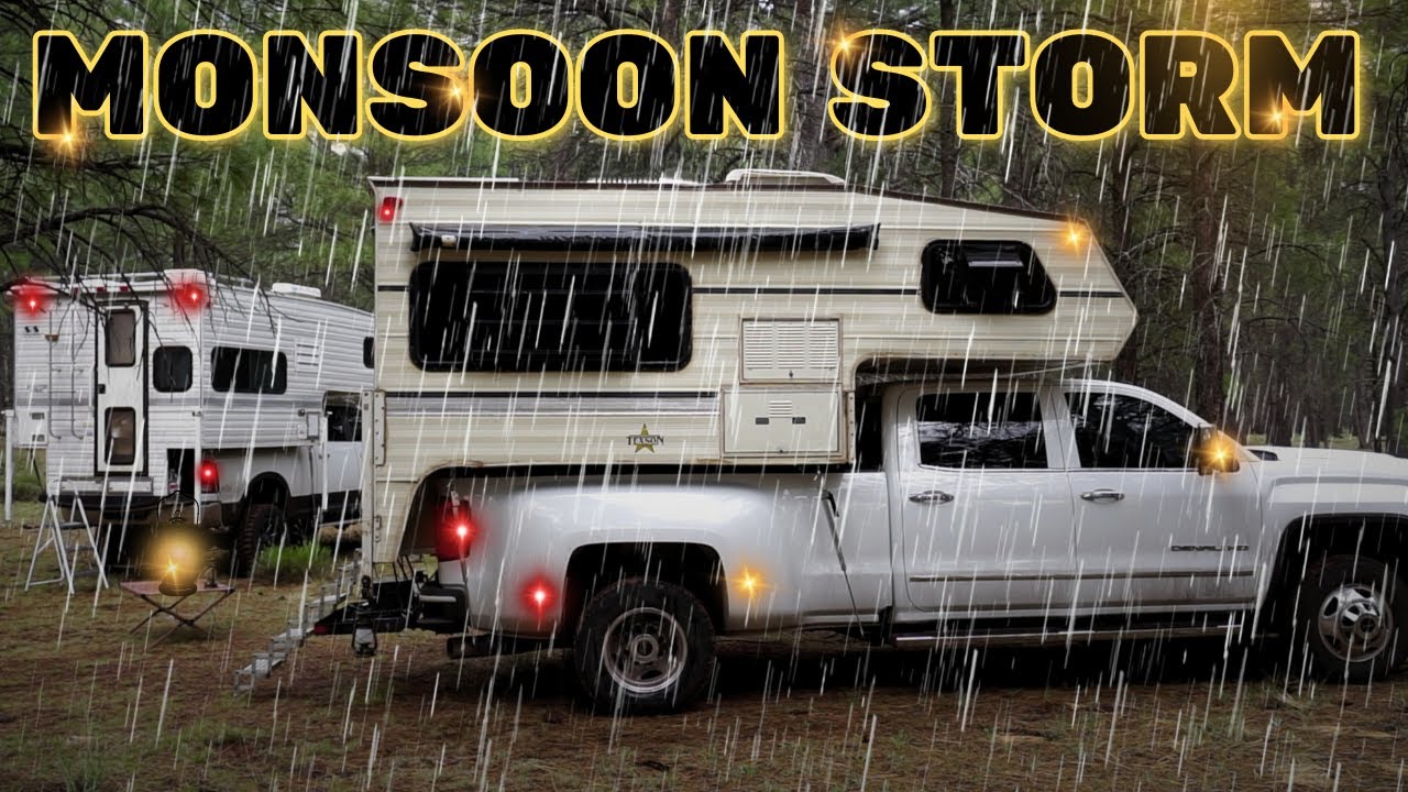 Stormy Night Camping In The Mountains - Sprayed By SKUNK!!!