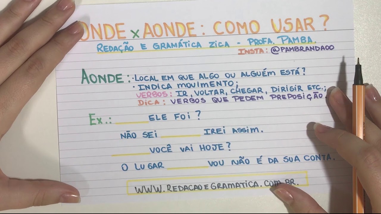 ONDE x AONDE: ENTENDA A DIFERENÇA RAPIDAMENTE - Profa. Pamba