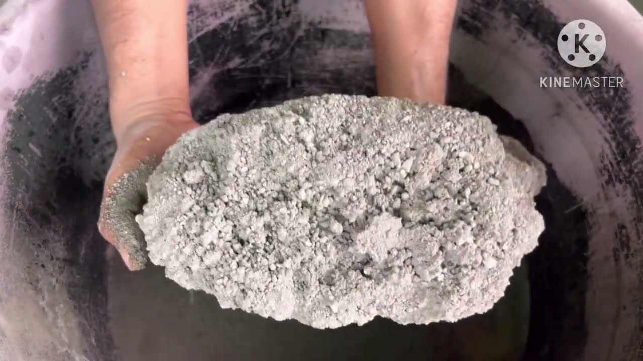 Dusty sand cement chunks water crumbling #asmr #oddlysatisfying 