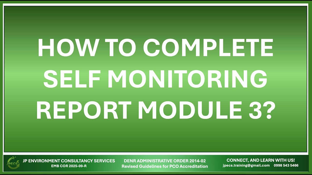 Module 3 Self Monitoring Report SMR DENR EMB