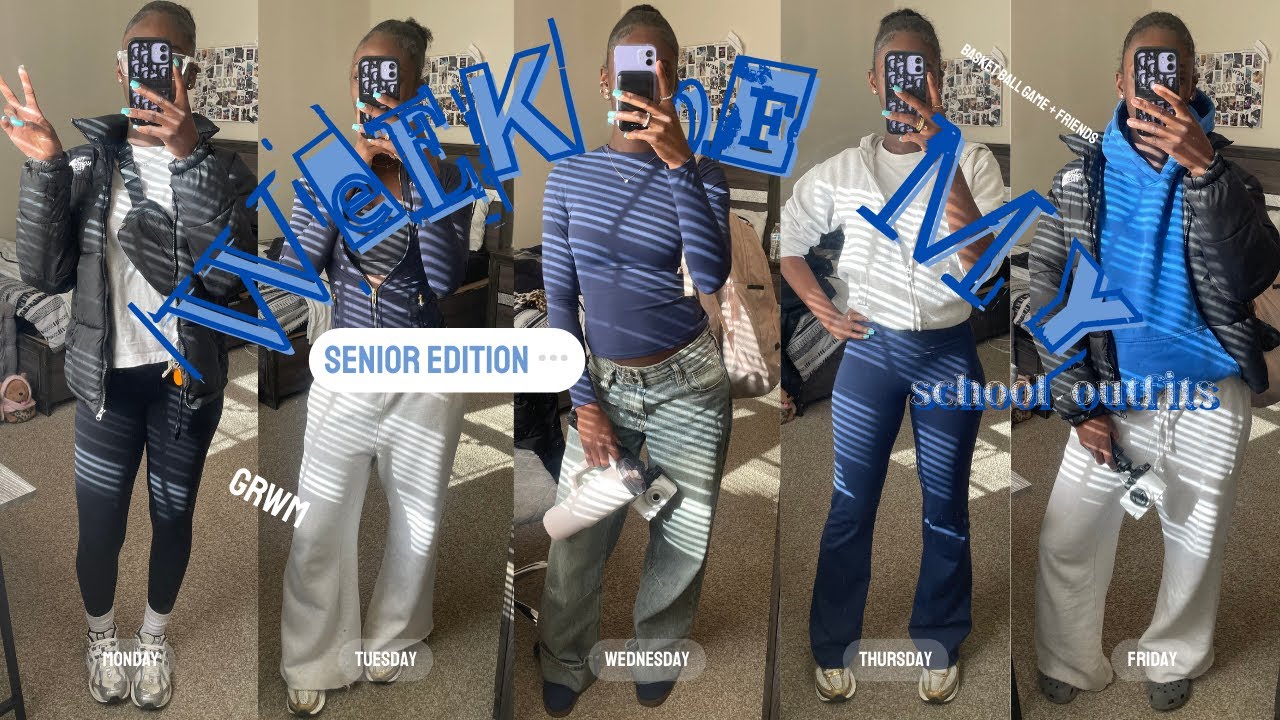 *A WEEK OF OUTFITS* SENIOR EDITION📍🎓📓 |basketball game + friend hangout vlog |EULARAUZ