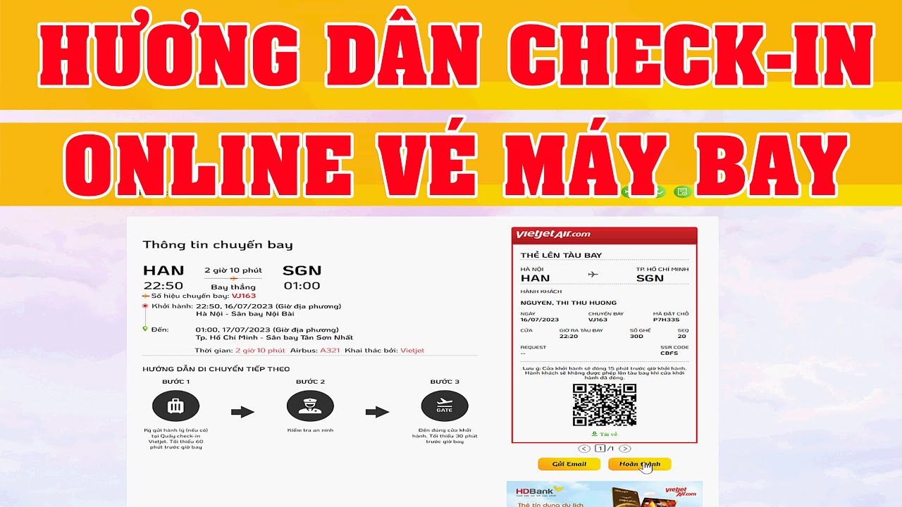 Hướng Dẫn Check in online Hãng Hàng Không Vietjet Air