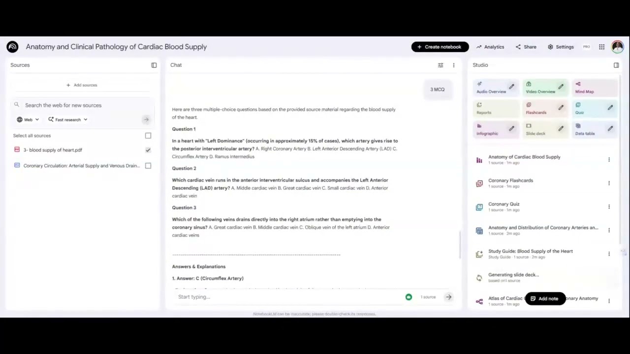 Use of NotebookLM in the Teaching of medicine and Academic Research