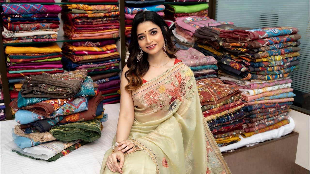 Crush /Tissue Hand Gujrati/Lambani Work Sarees Manufacturer & Wholesaler  in kolkata !