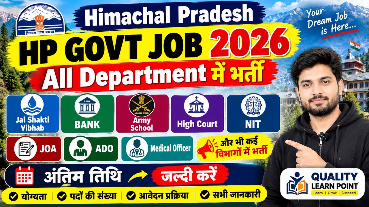HP Govt Jobs October 2026 | Himachal Government Jobs: Latest Recruitment Across All Departments