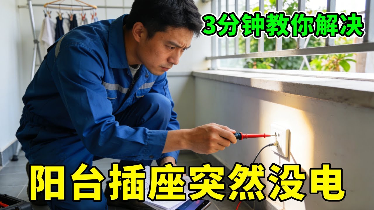 阳台插座突然没电？3 分钟教你用万用表，轻松排查出故障点【电工小学生】