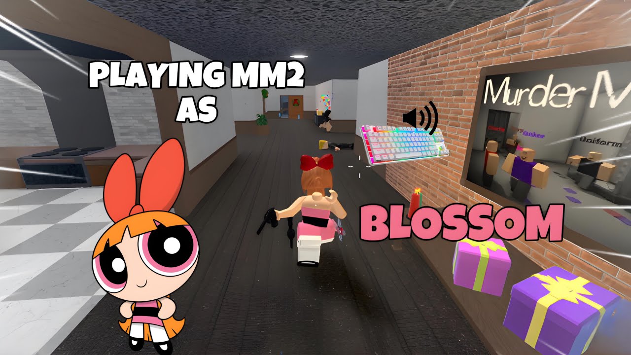 BLOSSOM DESTROYS TEAMERS IN MM2 + GAMEPLAY (KEYBOARD ASMR)