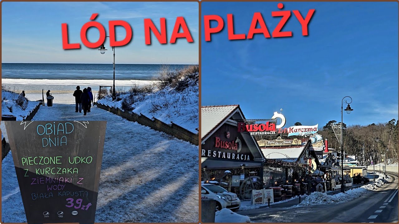 Siarczysty mróz  w Krynicy Morskiej | Centrum i Plaża 🌊❄️🌊