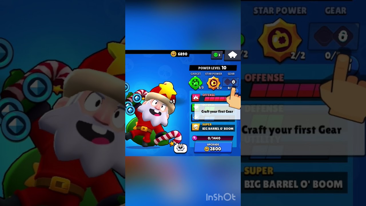 My First Gear on Santa Mike In Brawl Stars! 😱👍 ⭐️