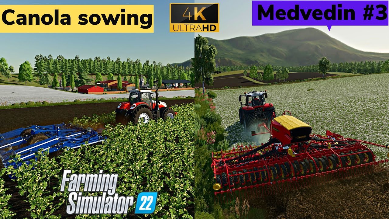 FS22🔸Scattering lime, Rolling, Canola sowing, Cultivating the field, Sampling🔸Medvedin #3🔸4K