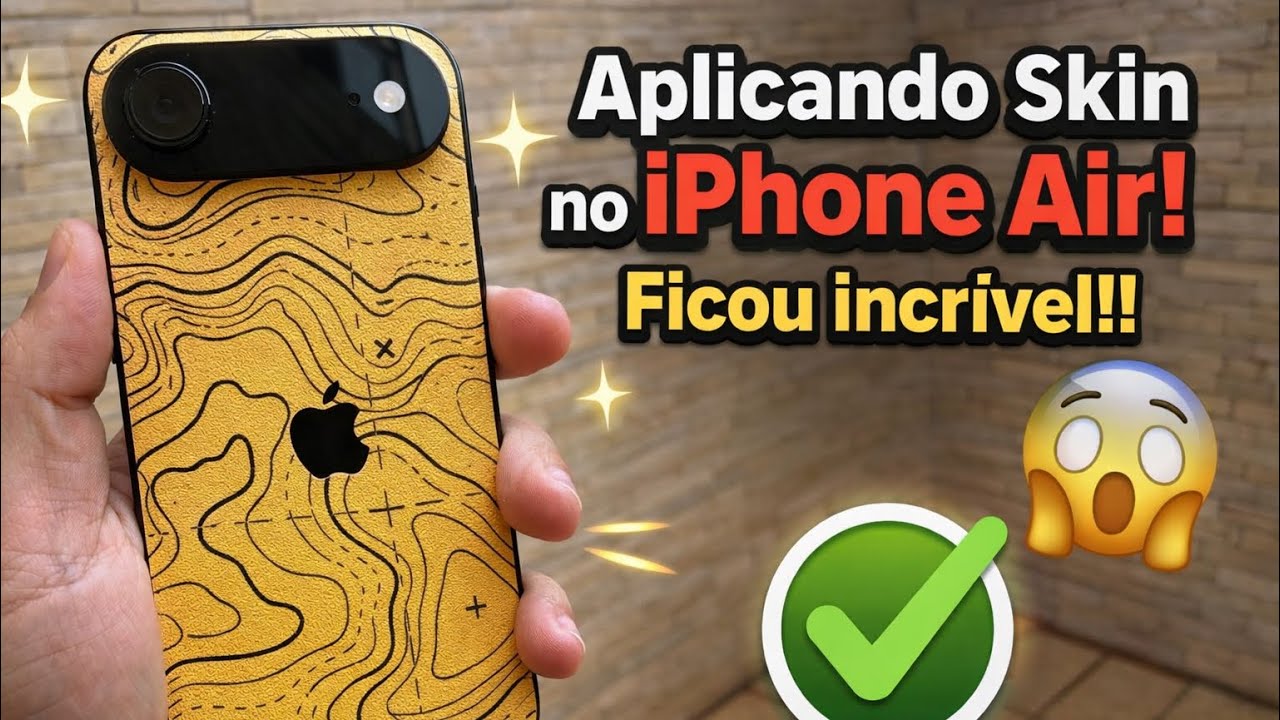 Aplicando Skin no iPhone Air! Ficou incrível!!!