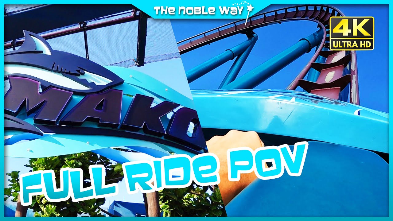 Mako Front Row FULL RIDE POV in 4K | Orlando's Tallest Roller Coaster | SeaWorld