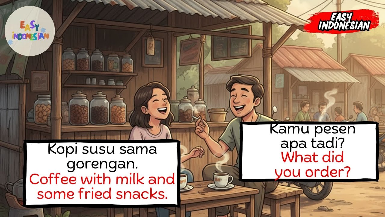 Everyday Bahasa Indonesia Practice | Learn How to Sound Local in Indonesian from a Warung Kopi Scene