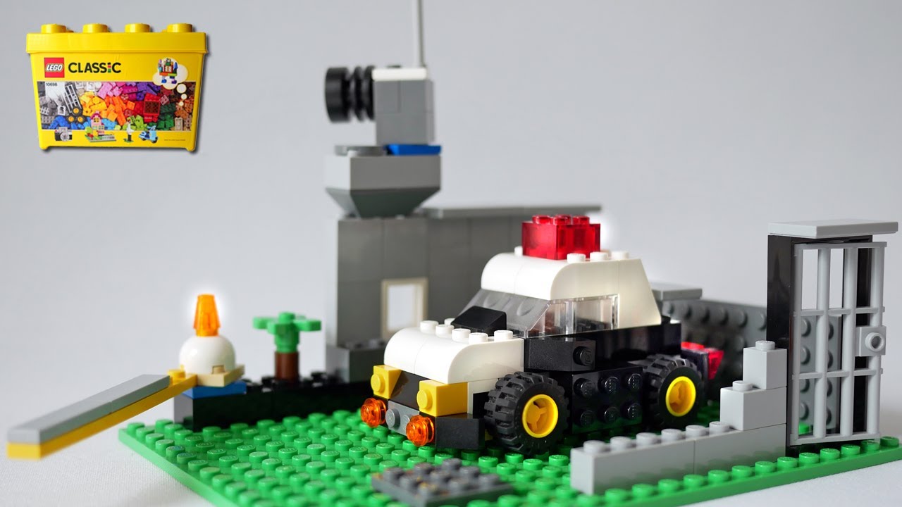 Police car and Vehicle depot , LEGO Classic 10698 (Alternate) How to build | parking in a garage