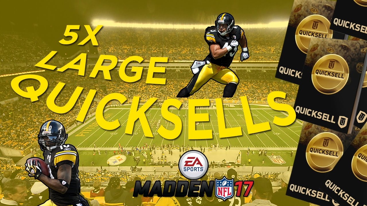MADDEN 17 ULTIMATE TEAM QUICKSELLS!! 5X LARGE QUICKSELLS!! MUT 17!! TERRIBLE PULLS!!